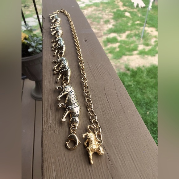 Gold Panther Cat Belt Lux Vintage - Picture 1 of 4